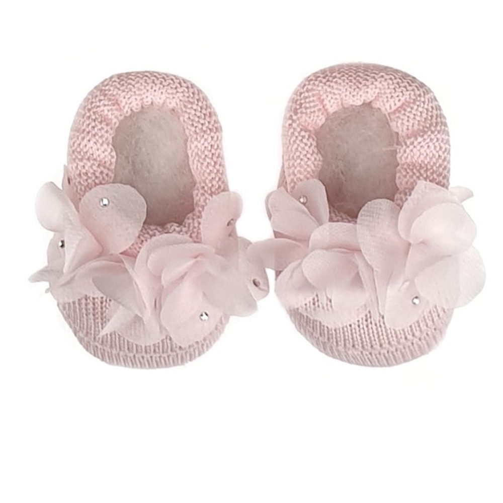 NEW STORY LORIS Scarfina Baby girl booties in pink size 3M